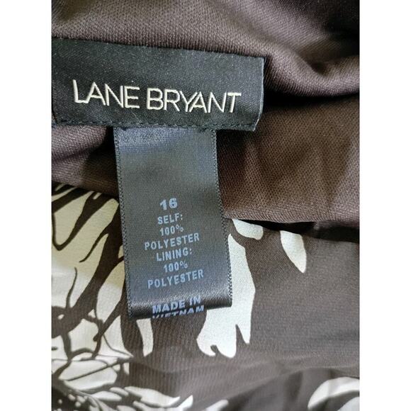 Lane Bryant Dress Brown Floral Wrap Top Sheer Over Lining Sz 16 Sleeveless Flowy - Picture 9 of 10